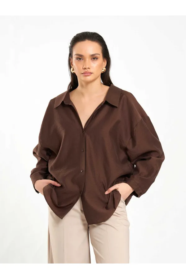 Chemise oversize à col ouvert 080811