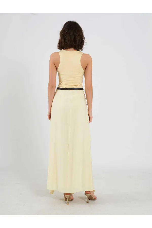 111711 Embellished Belted Dress