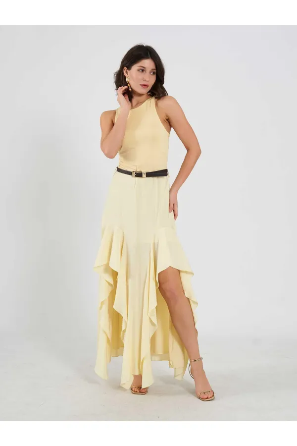 111711 Embellished Belted Dress