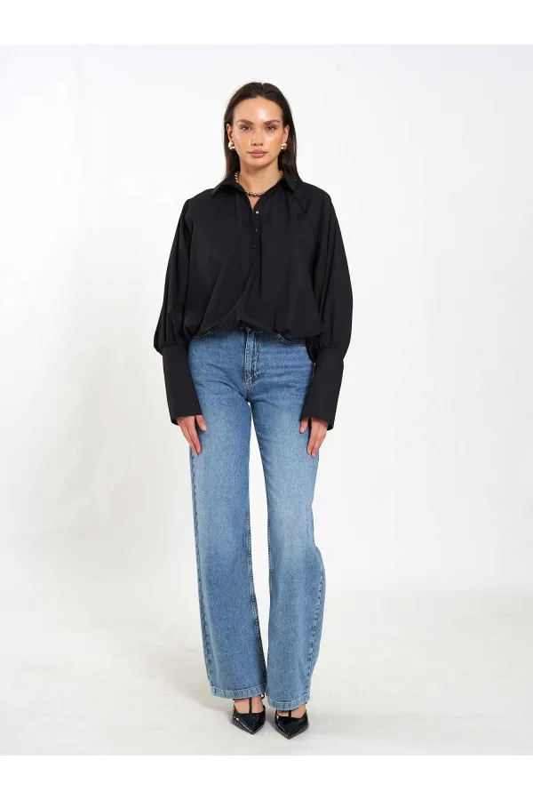 080795 Balon Poplin Gömlek