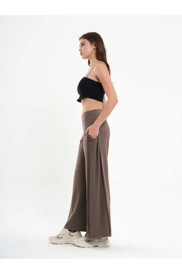 031595 Wide Leg Trousers with Side Pleats