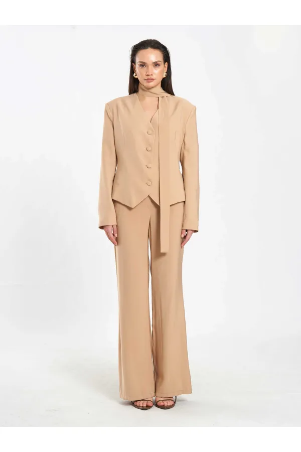 131049 Veste châle à col en V