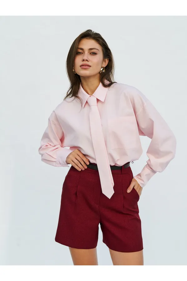 080733 Kravatlı Tek Cep Gömlek