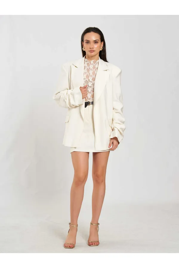 131046 Veste oversize à manches plissées