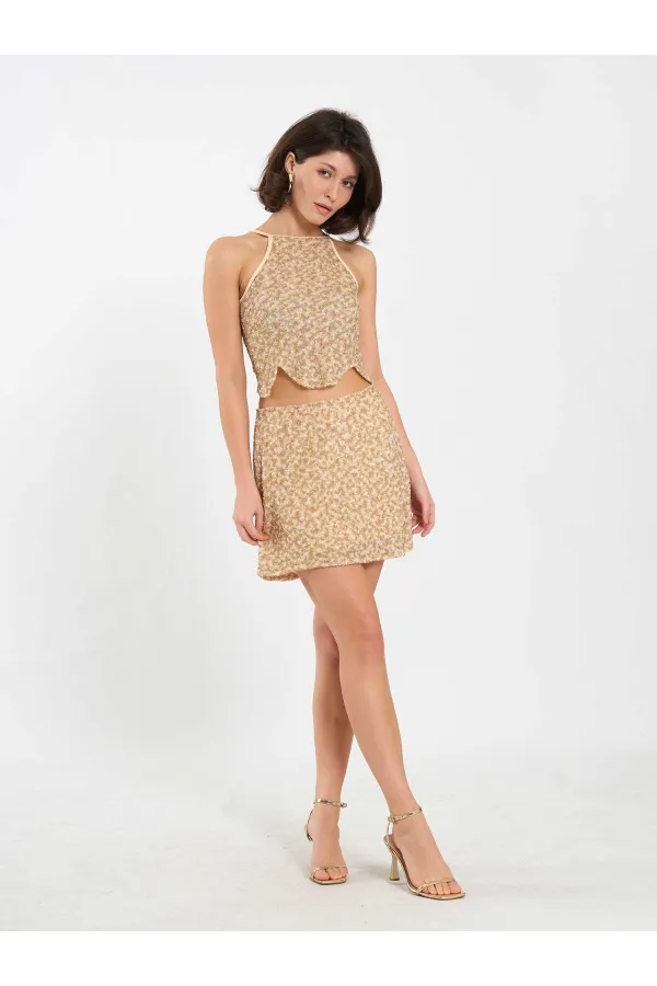 041184 Mini Bell-Shaped Sequin Skirt