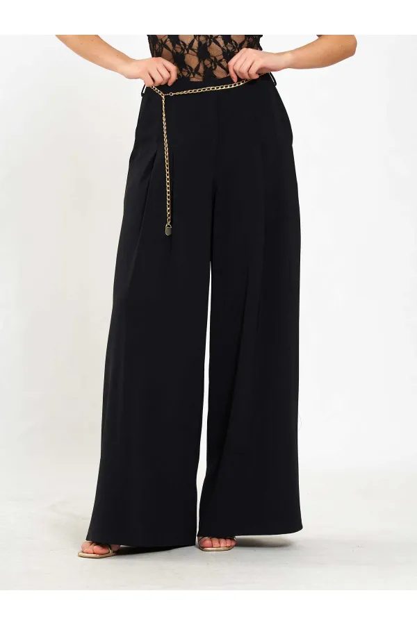 031641 Double Pleated Trousers with Trim