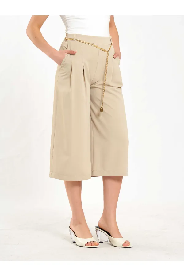 010872 Zincir Kemerli Bermuda