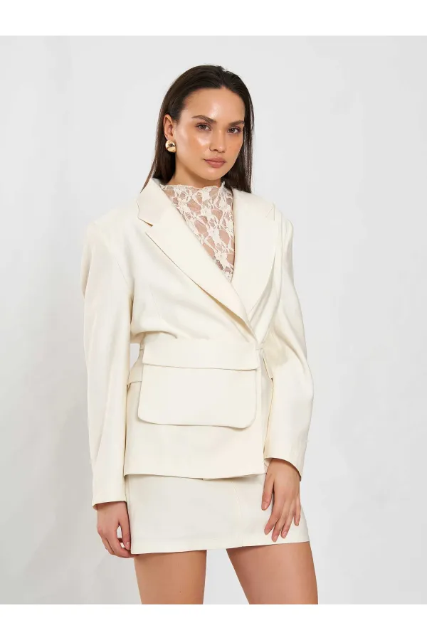 131057 Çantalı Oversize Ceket