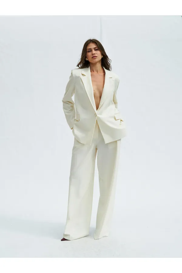 130984 Tek Düğmeli Blazer Ceket