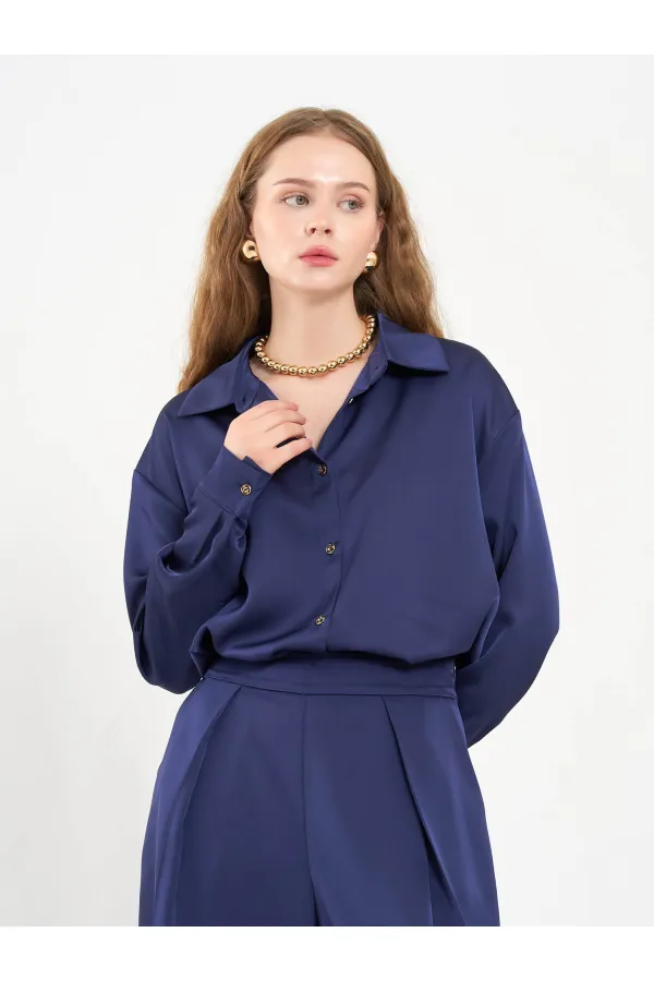 080771 Basic Satin Shirt