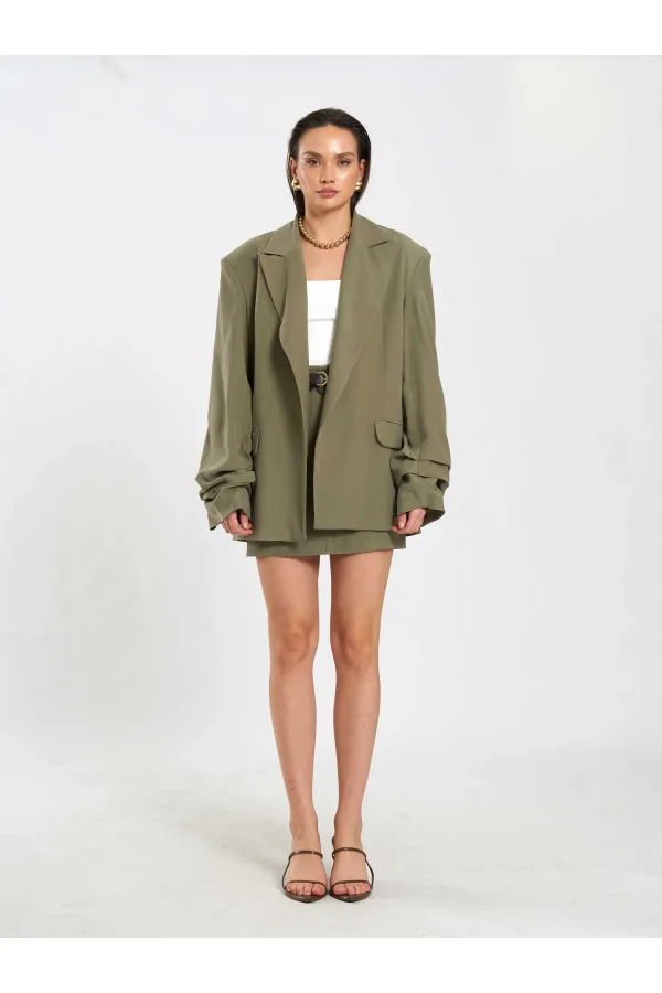 131046 Veste oversize à manches plissées