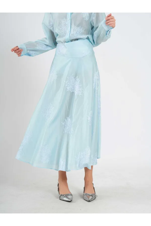 Jupe midi à volants 041192