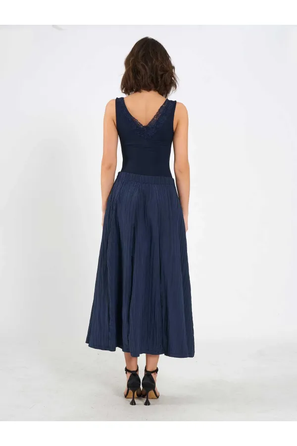 Jupe midi évasée 041188 avec dos élastiqué