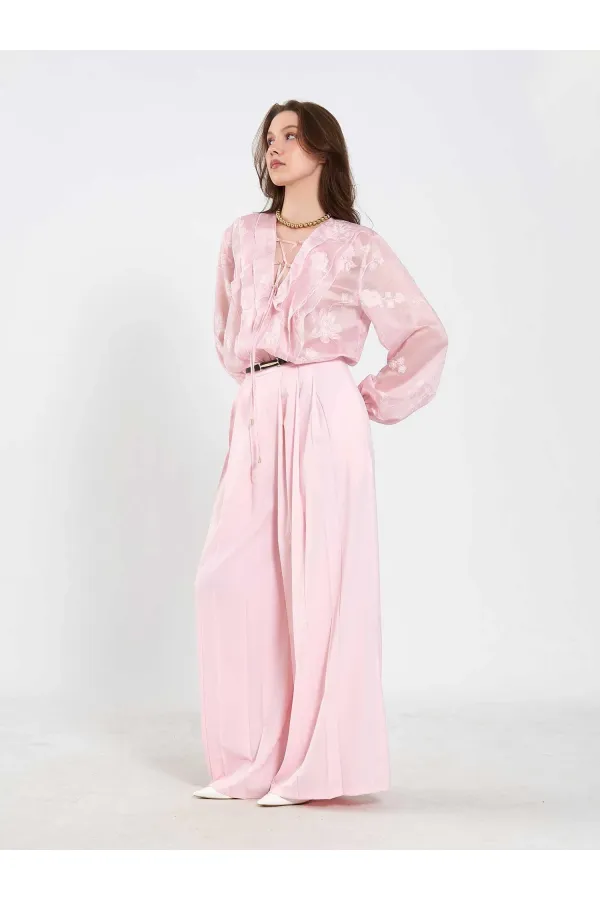 031676 Pleated Loose Fit Belted Trousers 031676 Pleated Loose Fit Belted Trousers