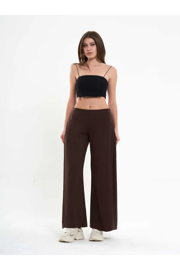 031595 Wide Leg Trousers with Side Pleats