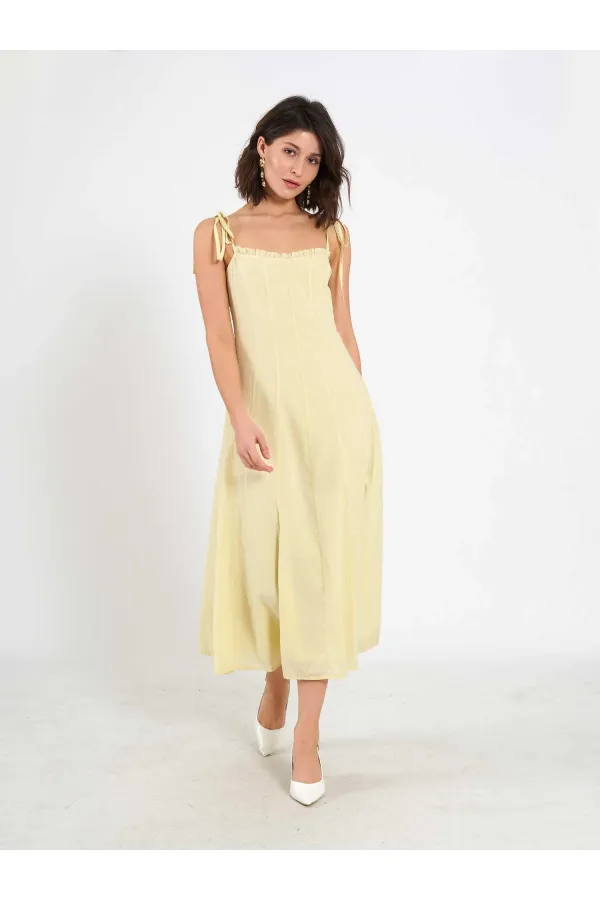 111554 Ruffled Voile Midi Dress