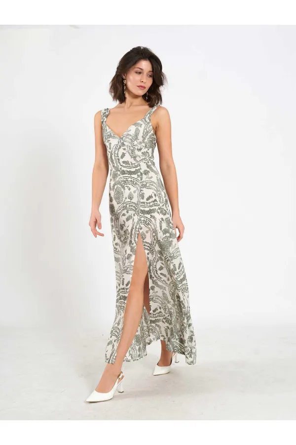 111557 Patterned Slit Dress