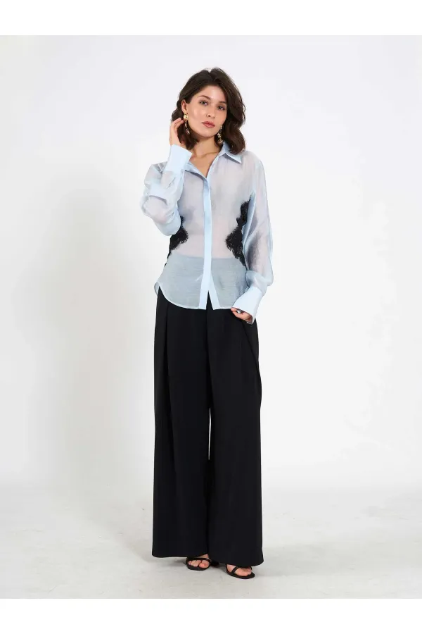 080812 Dantel Detaylı Gömlek