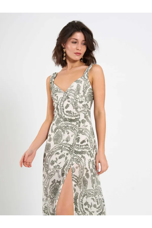 111557 Patterned Slit Dress