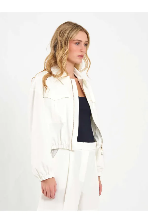 160896 Veste bomber à fermeture éclair frontale