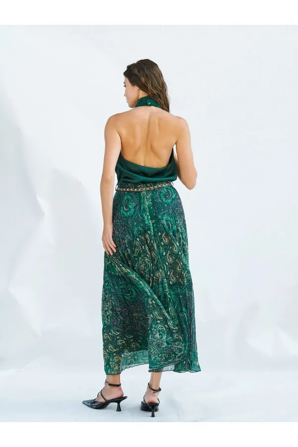 041110 Zincir Kemerli Piliseli Etek