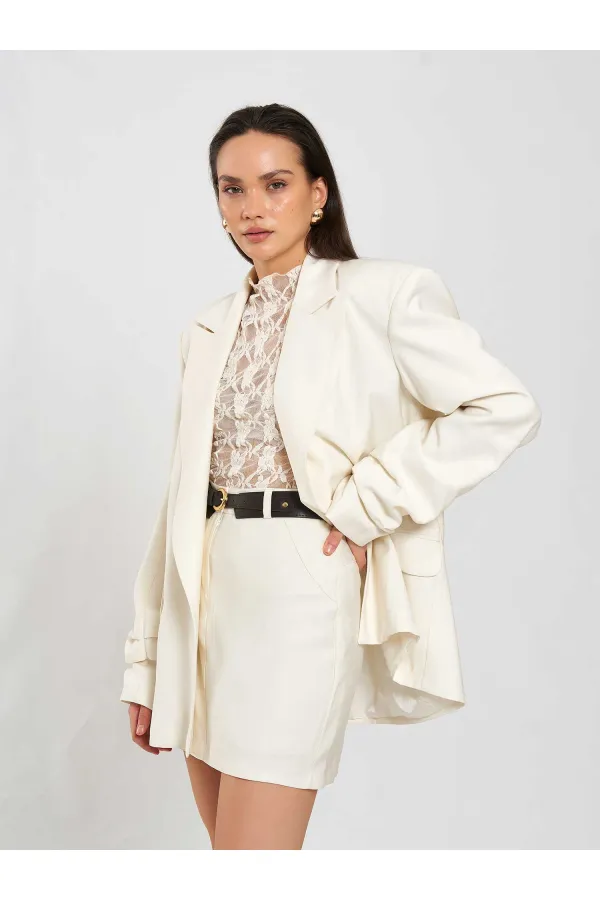 131046 Veste oversize à manches plissées