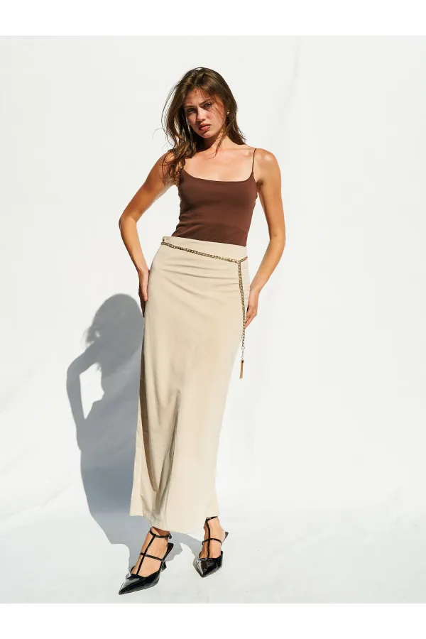041101 Slit Straight Cut Skirt