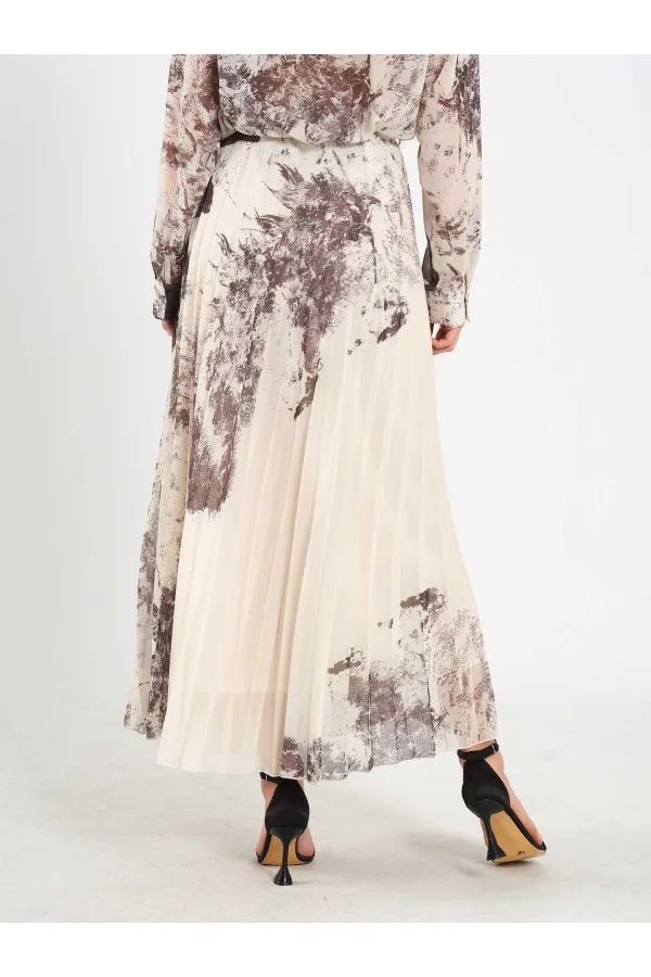 Jupe plissée effet aquarelle 041189