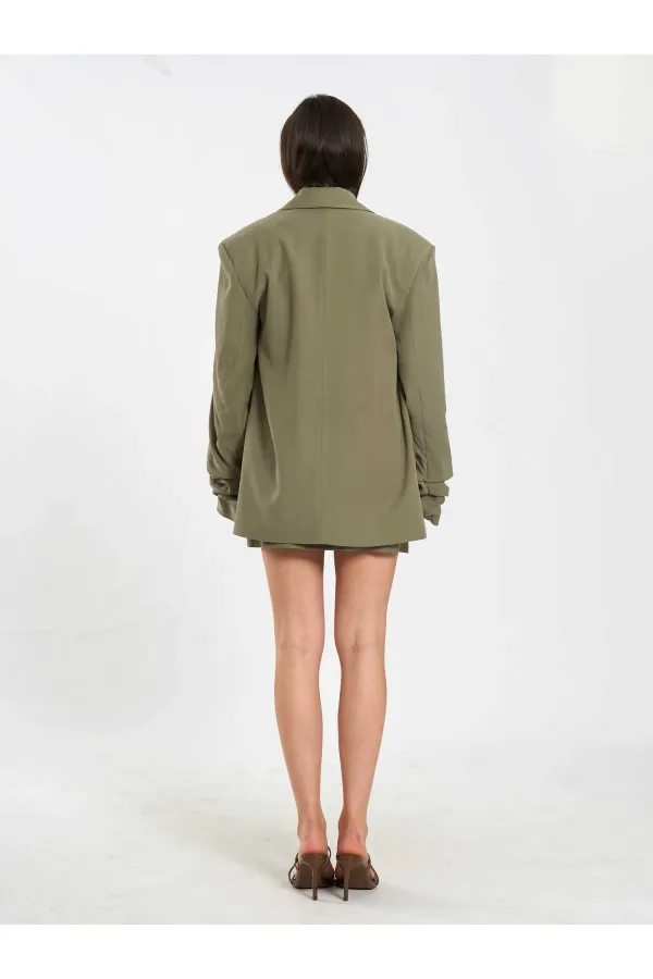 131046 Veste oversize à manches plissées