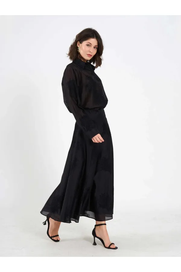 Jupe midi à volants 041192