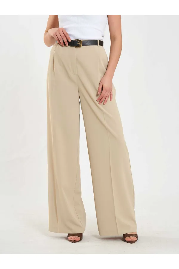 031655 Tek Pileli Düz Paça Pantolon