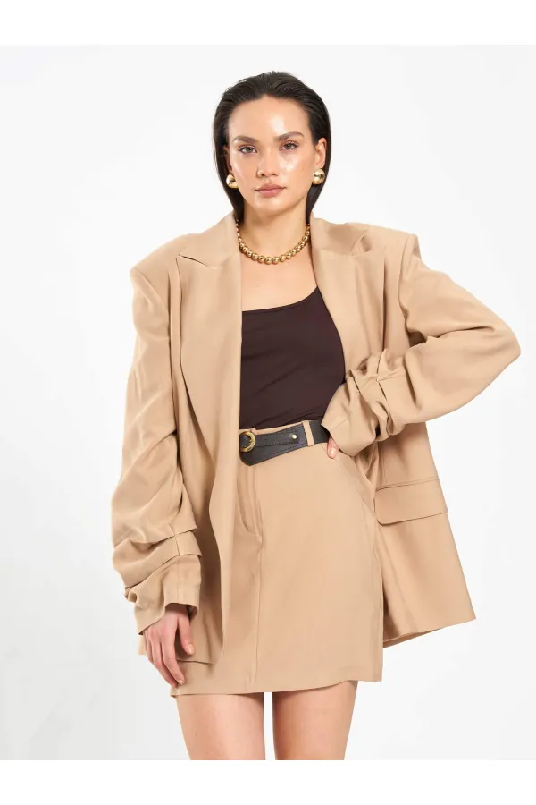 131046 Veste oversize à manches plissées