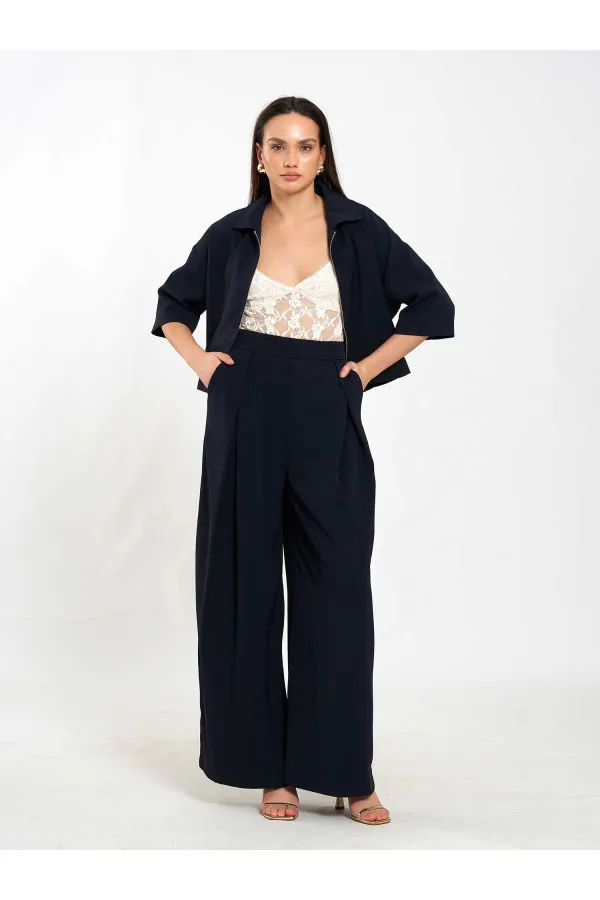 031635 A pileli Bol Paça Pantolon