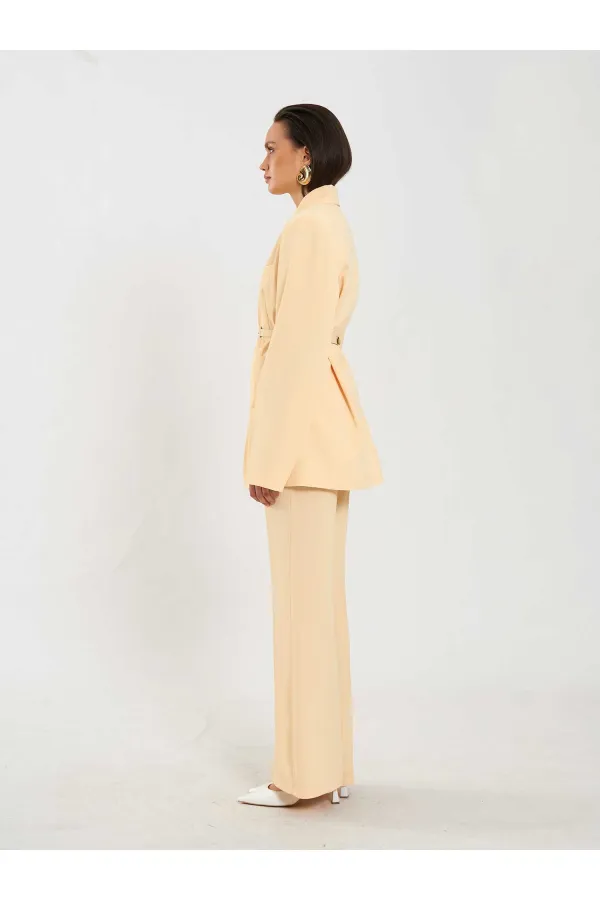 131060 Kemer Detaylı Oversize Ceket