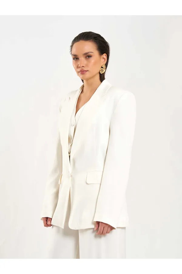 131055 Tek Düğme Oversize Ceket