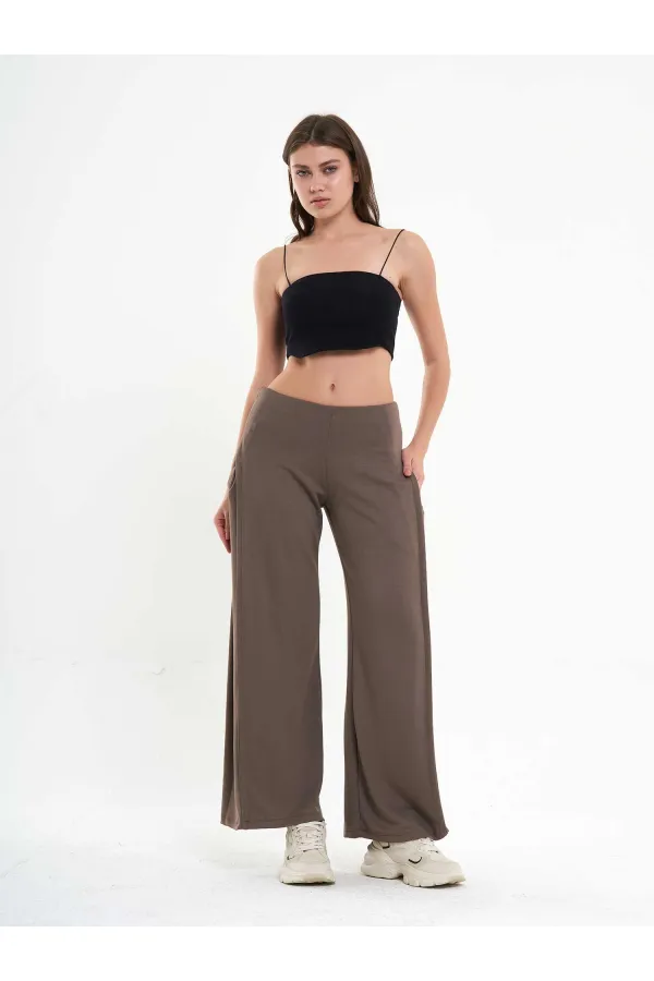 031595 Wide Leg Trousers with Side Pleats