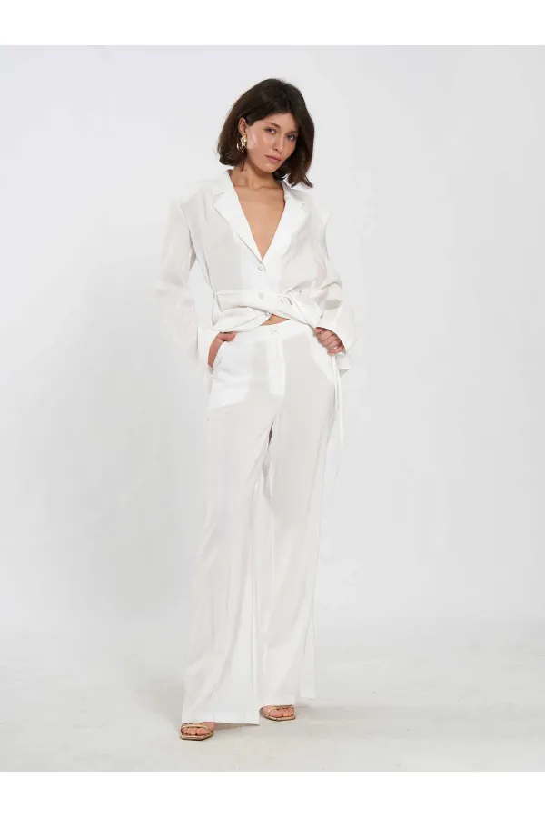 Pantalon à ceinture droite 031663