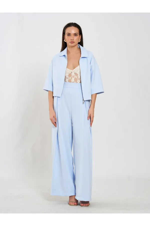 031635 A pileli Bol Paça Pantolon