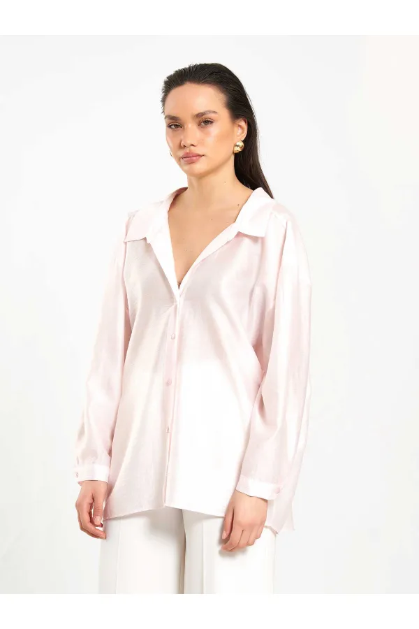 Chemise oversize à col ouvert 080811