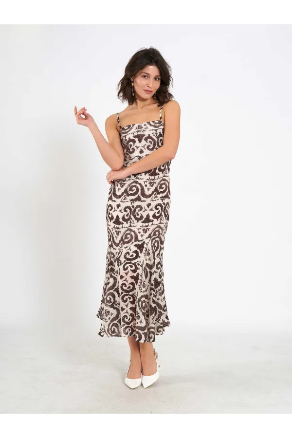 111460 Strappy Patterned Dress