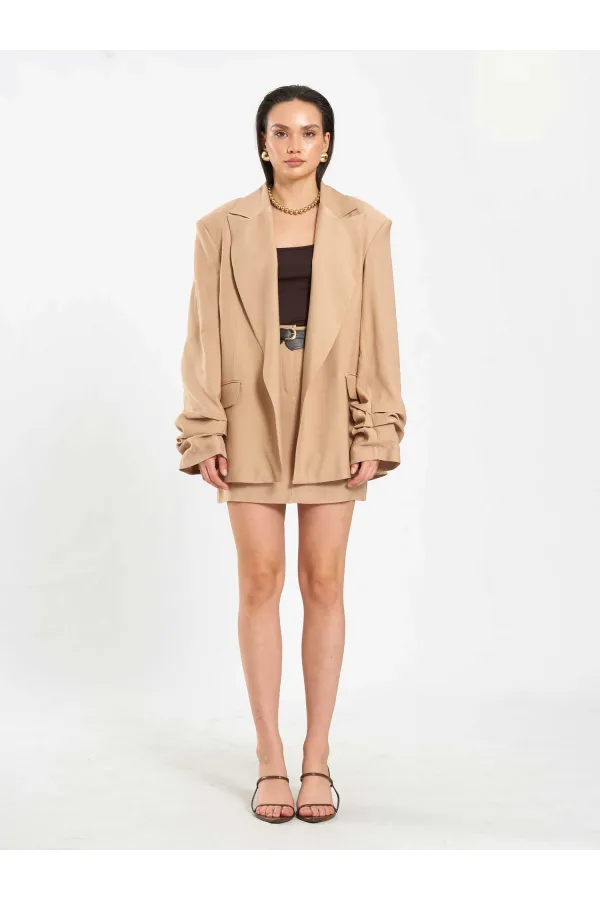 131046 Veste oversize à manches plissées