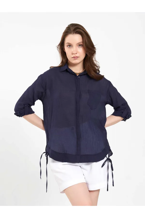 080825 Cotton Shirt with Hem 080825 Cotton Shirt with Hem
