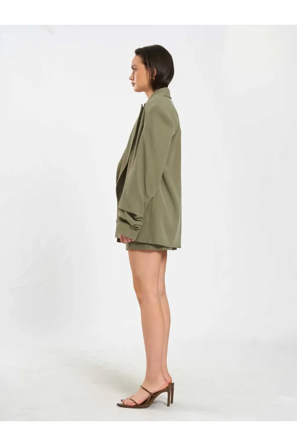 131046 Veste oversize à manches plissées