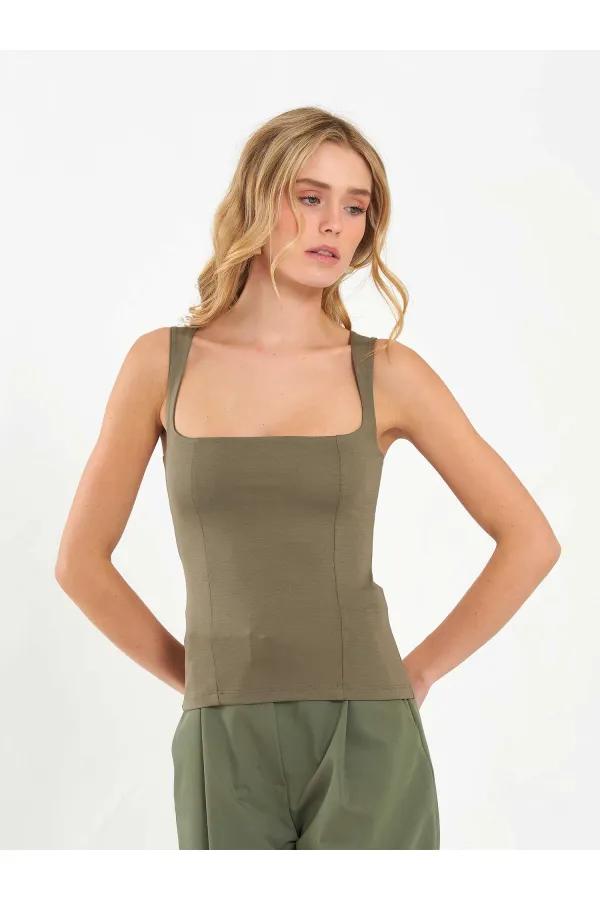 071857 Square Neck Strappy Blouse