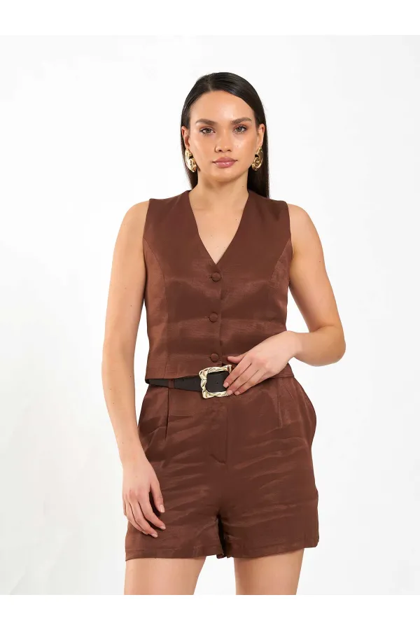 010874 Mini-shorts plissés