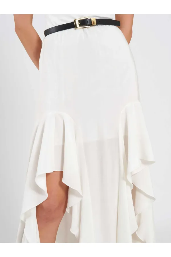 Robe ceinturée ornée 111711