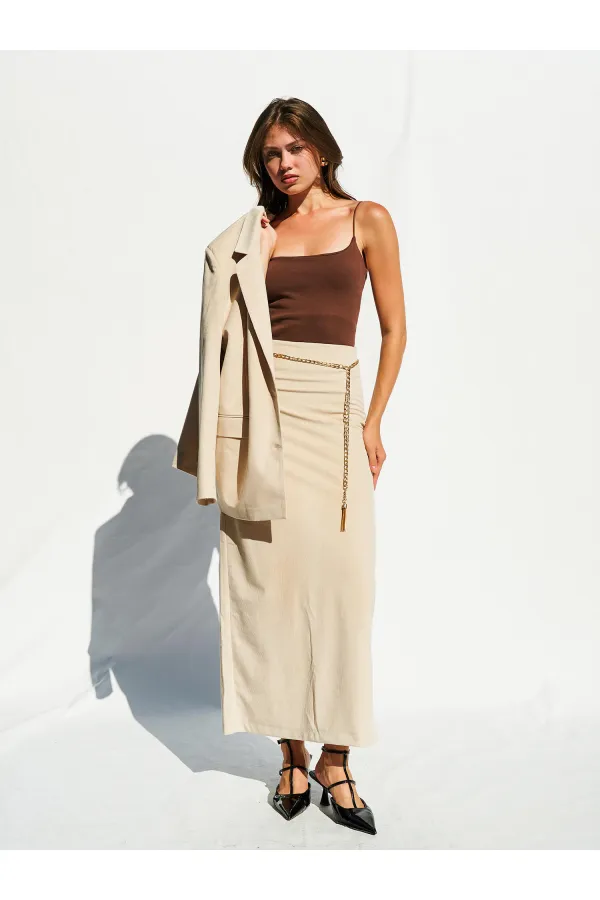 041101 Slit Straight Cut Skirt