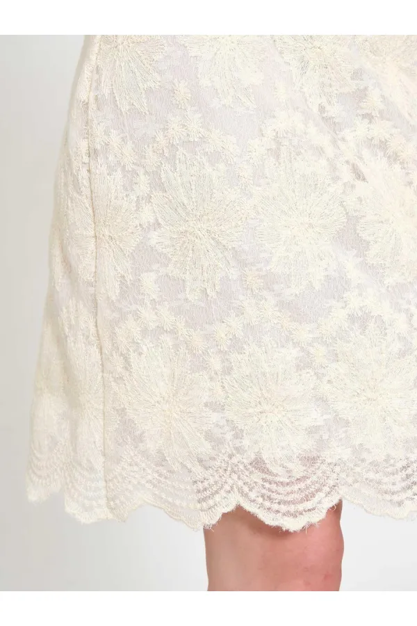 041195 Lace-Look Mini Skirt