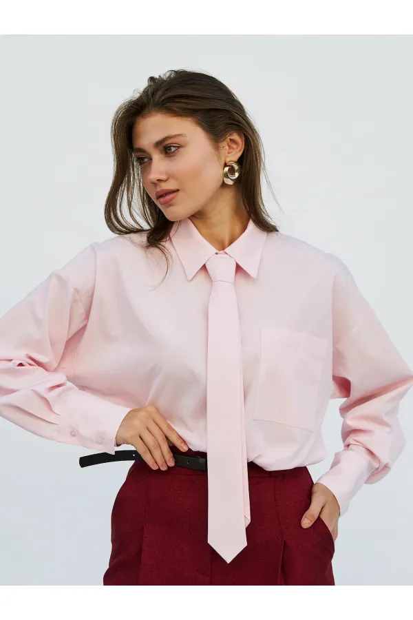 080733 Kravatlı Tek Cep Gömlek