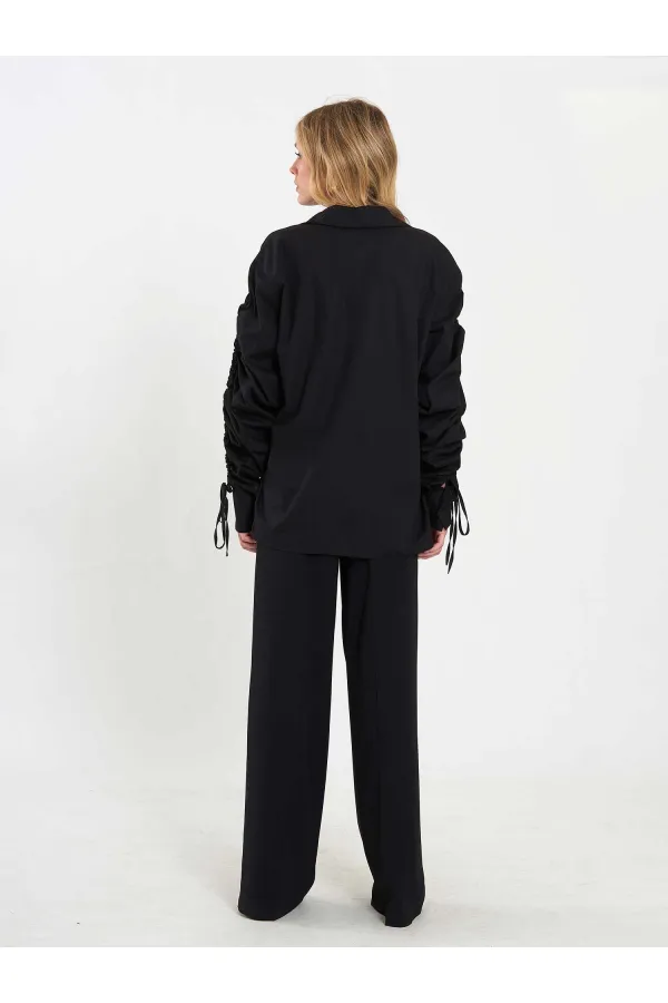 080796 Shirt with Gathered Sleeves